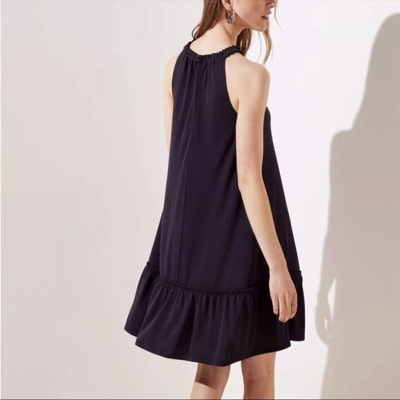 LOFT high neck flounce ruffle dress - Picture 2 of 8